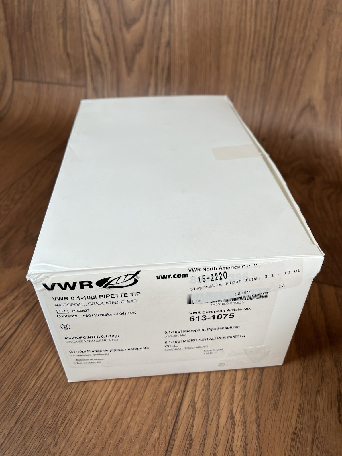 VWR 0.1-10ul PIPETTE TIP MICROPOINT, GRADUATED, CLEAR 960 (10 racks of 96)