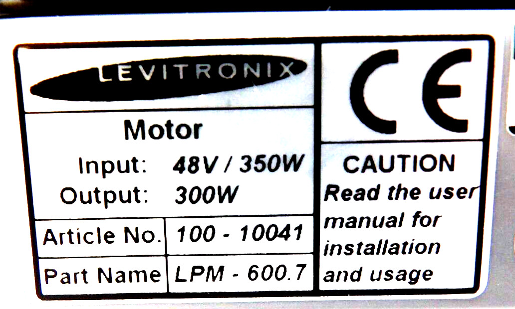 Levitronix LPM-600.7 Motor W/Pump BPS-600 PTFE HD W/Vent New Surplus