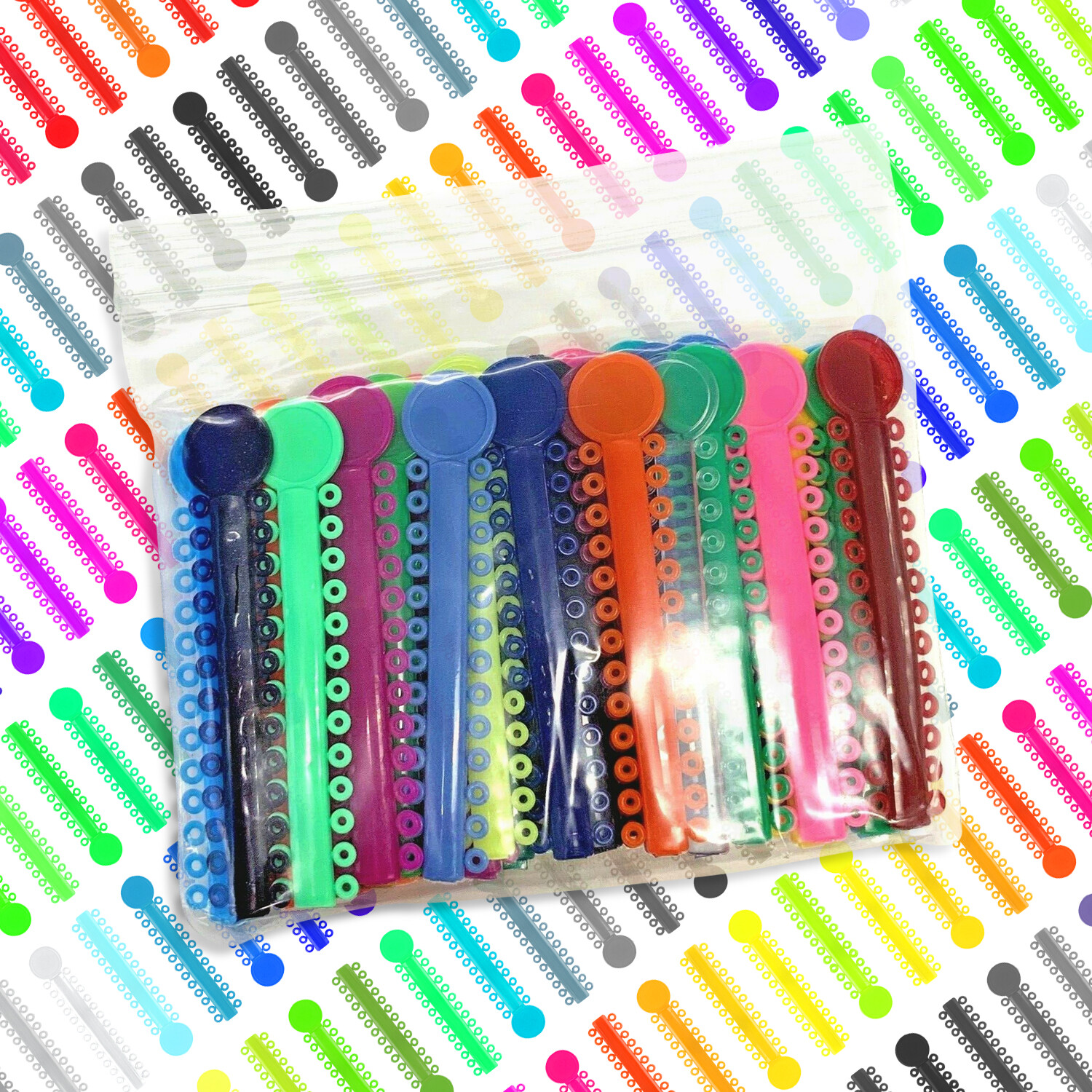Colored Ortho Dental Ligature Rubber Ties Bands Braces Orthodontic Elastic Bands
