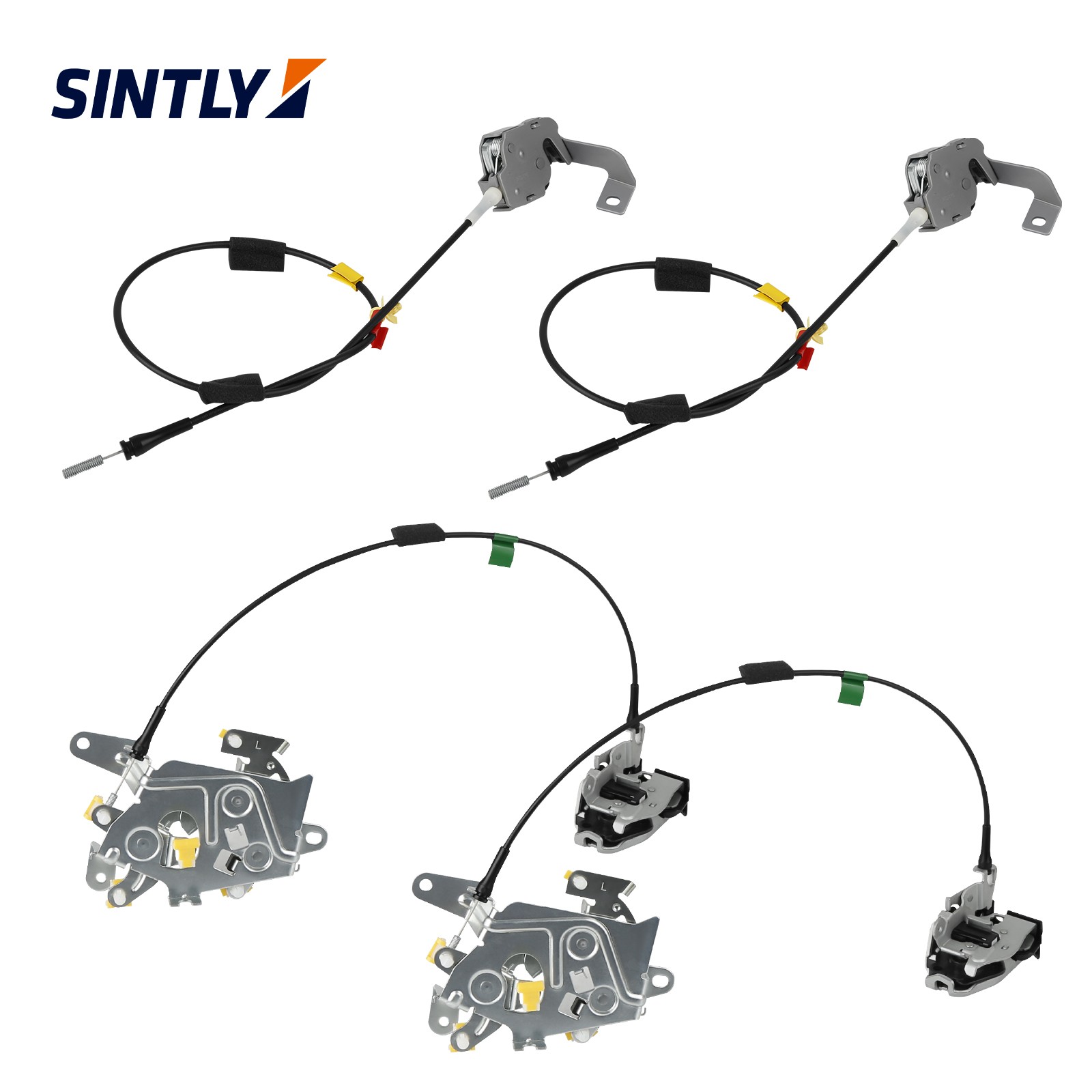 SINTLY Rear Upper & Lower Door Latch w/ Cable for Ford F-150 1997-2003 F-250