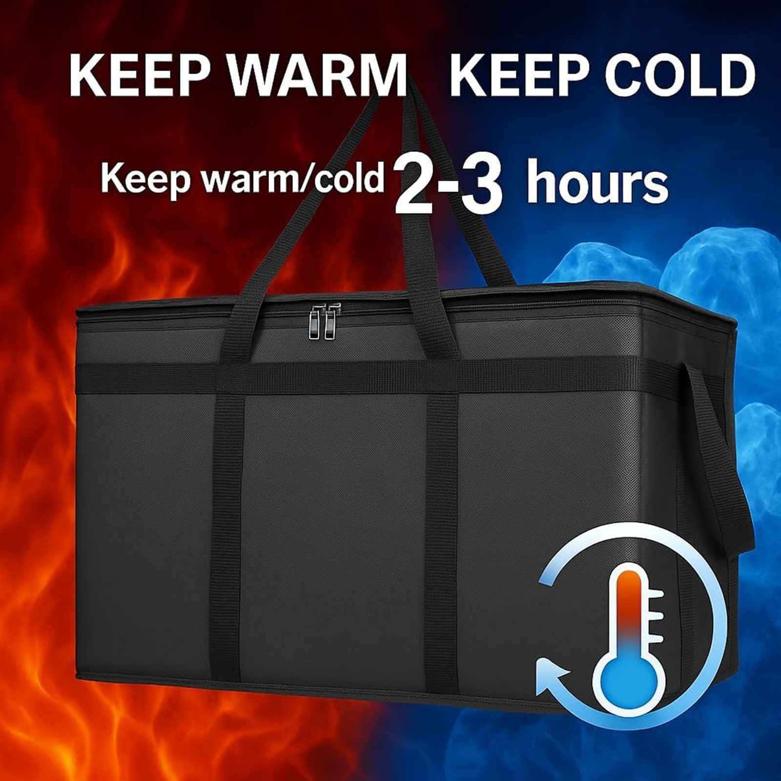79L Insulated Food Delivery Bag Thermal Waterproof Pizza Bag for Catering Grocer