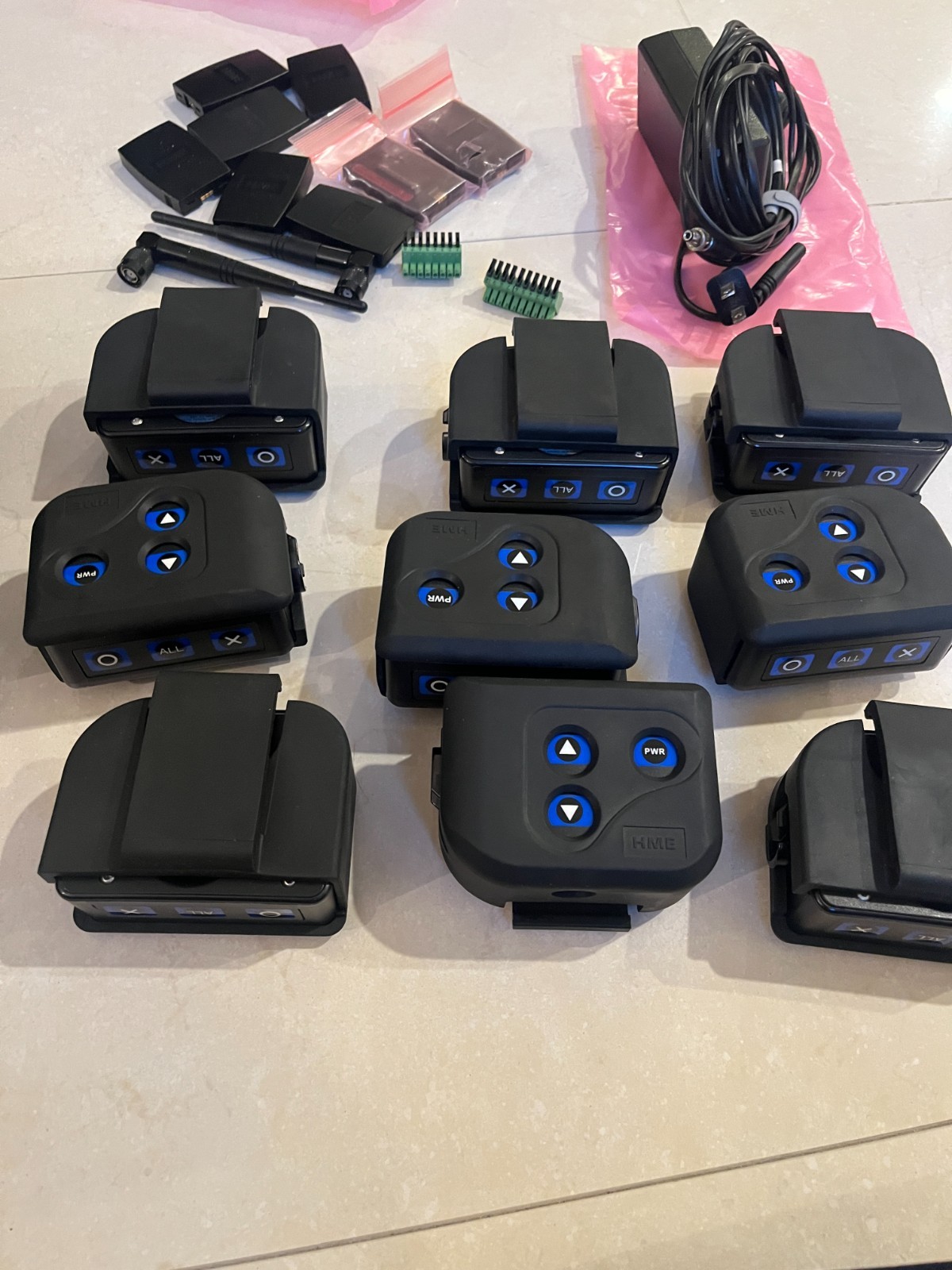 HME DX300 headset system, with 8 Beltpack, batteries case and more