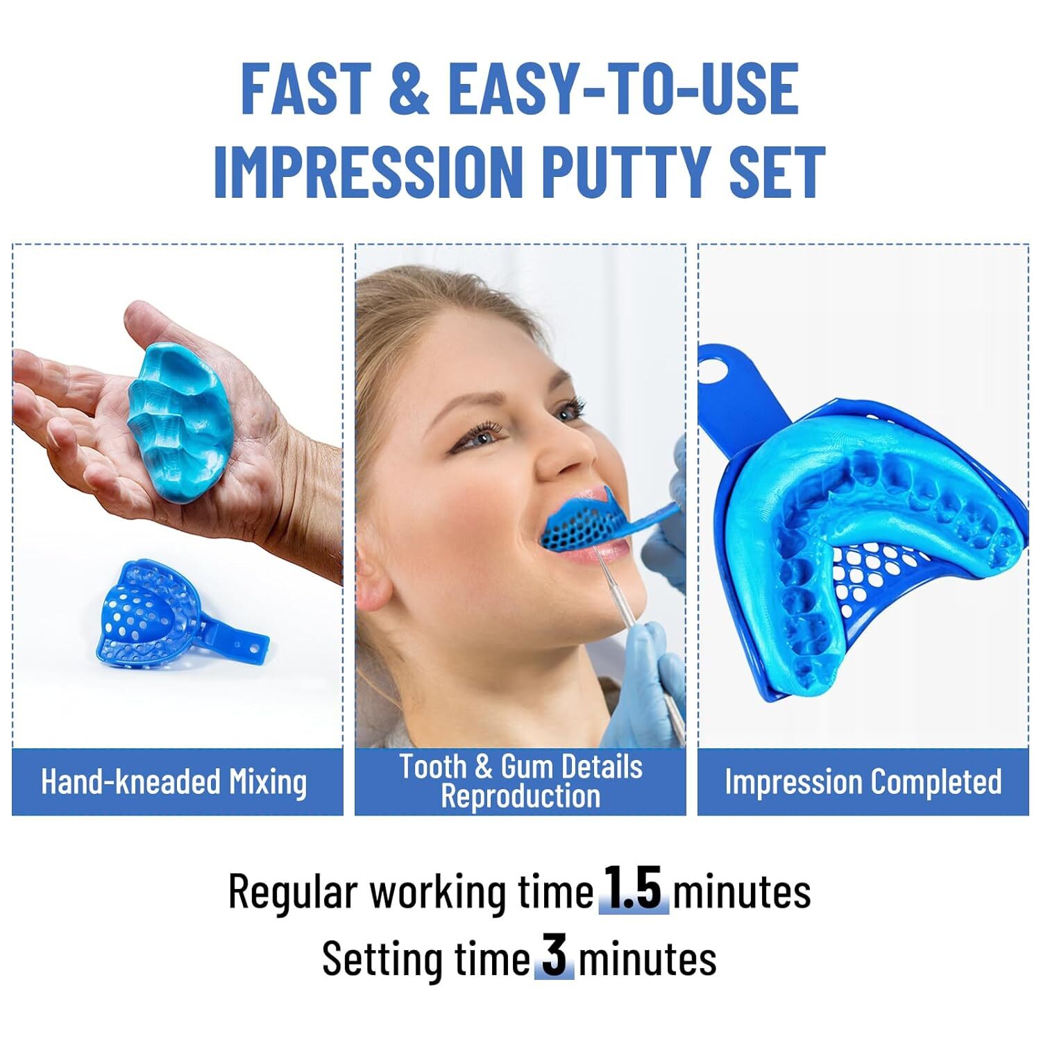 New 2x 400g (Base + Catalystst) Dental Putty Fast Set PVS VPS Impression Silicon