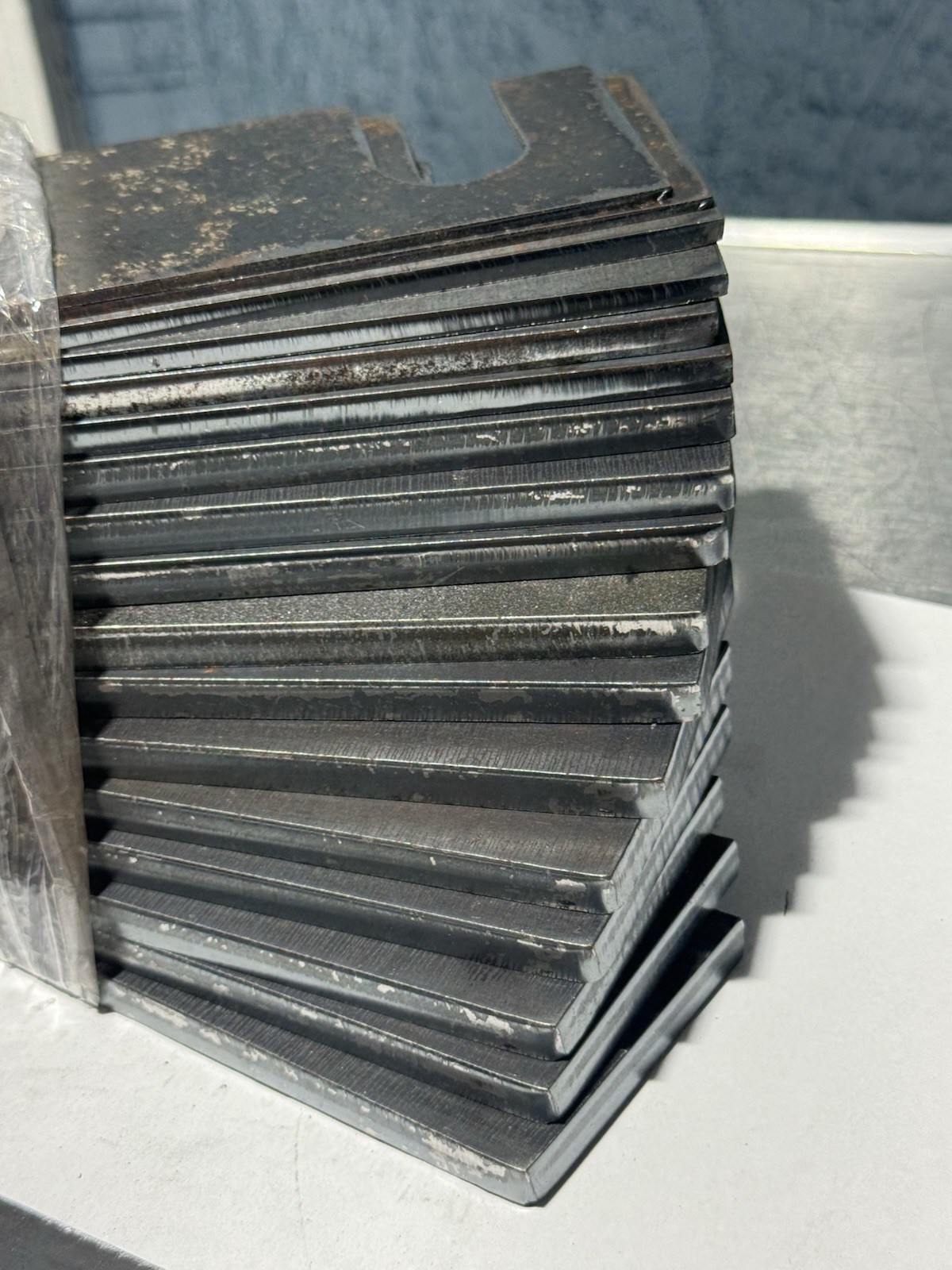 (18) 5-1/2” L x 2” W Steel Strap Shim Plate Assorted Thickness F Hole Size 3/4”