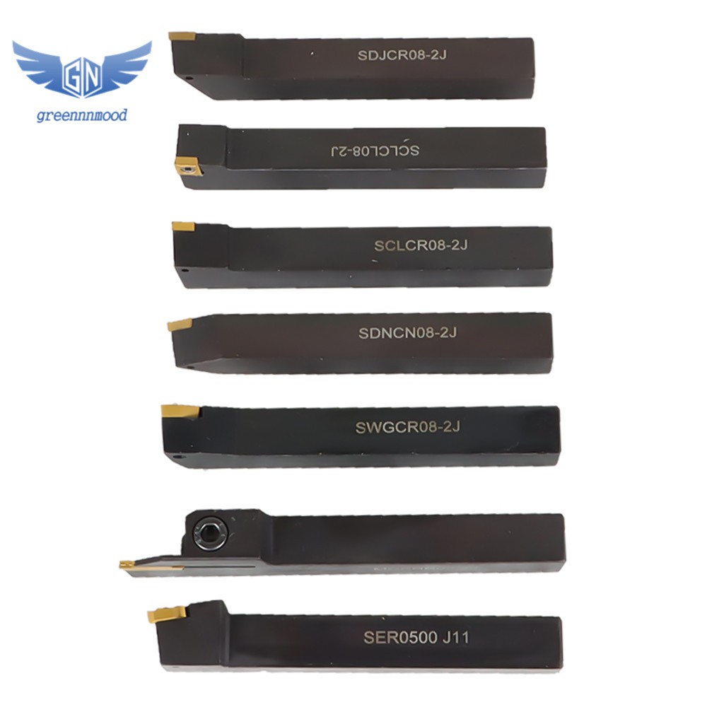 7 Pieces 1/2» Indexable Carbide Turning Tool Set For Lathe Turnining With Box