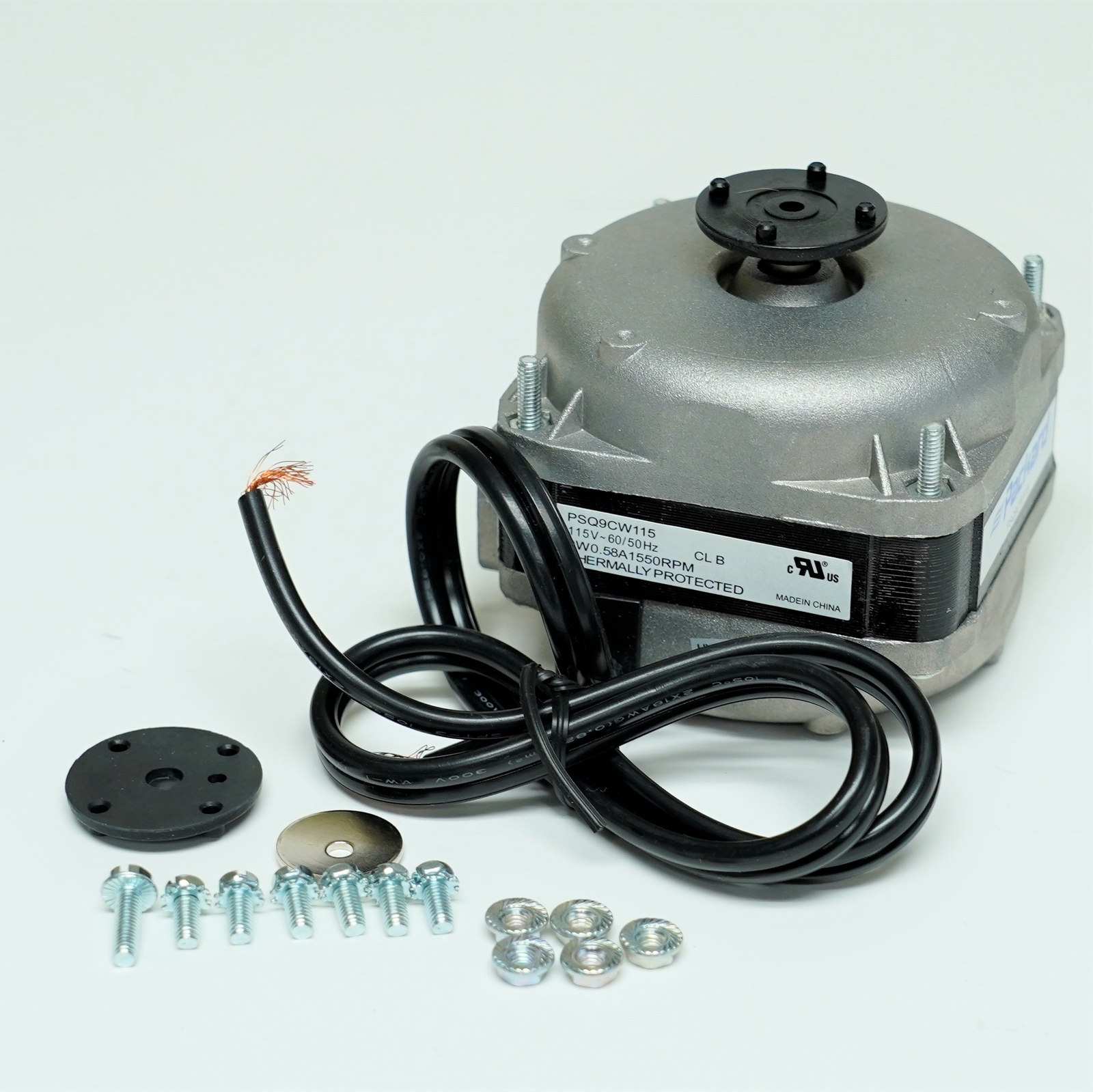 Square Shaded Pole Unit Bearing Motor 9 Watts, 115 Volts, 1550 RPM PSQ9CW115
