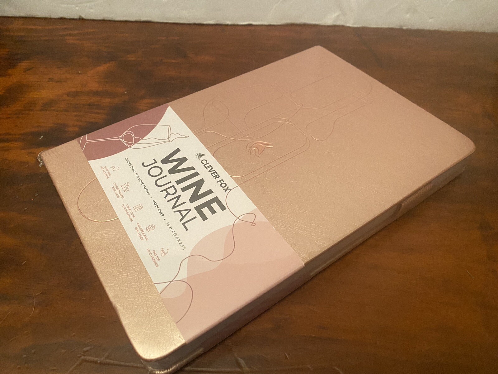 Clever Fox Wine Journal for Tasting – A5 (5.8» x 8.3») Rose Gold – Hardcover