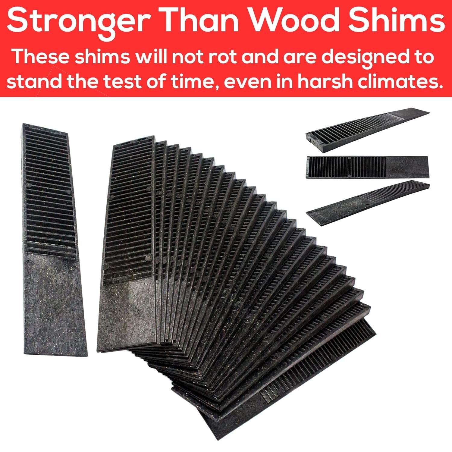 Recycled Material Wedge Shims, 7.75 Inch for Decks, Spas, and Furniture Support