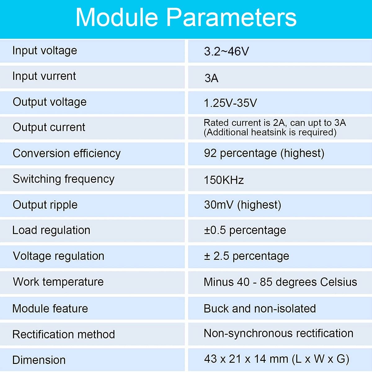 DKARDU 5 pcs LM2596S DC-DC 3.2-46V to 1.5-35V 3A Buck Converter Adjustable St…
