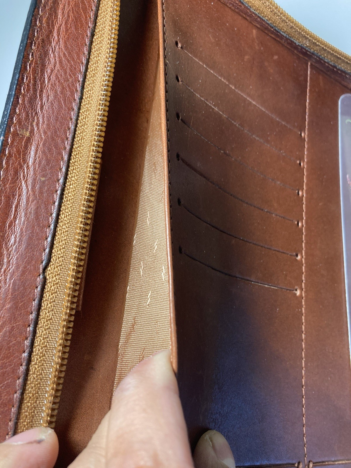 Vtg Franklin Quest Classic Zip Planner 7 R Binder Genuine 1/2 Deer Skin Leather