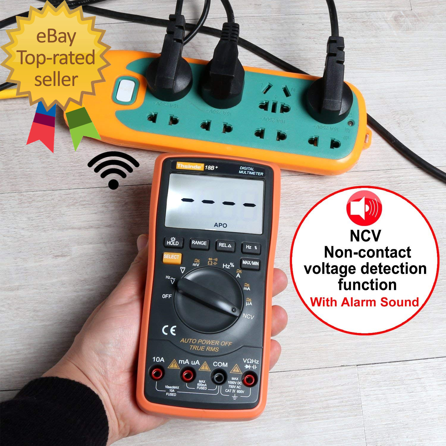 Auto Ranging Digital Multimeter TRMS 6000 with Battery Alligator Clips Test Lead
