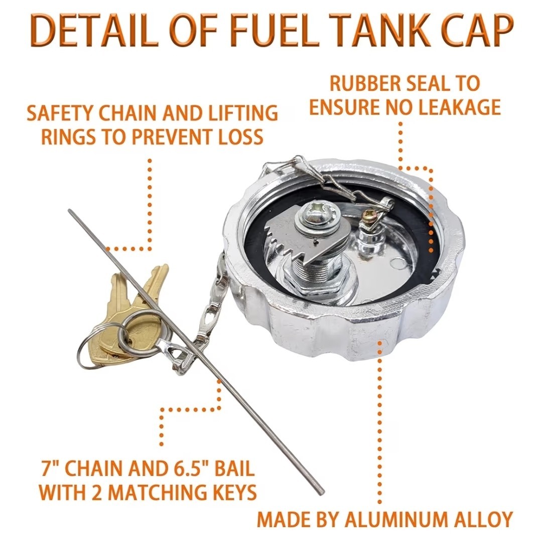 2Pcs 20770691 3″ Locking Fuel Cap, Truck Fuel Tank Cap Fit For Volvo VN & VNL…