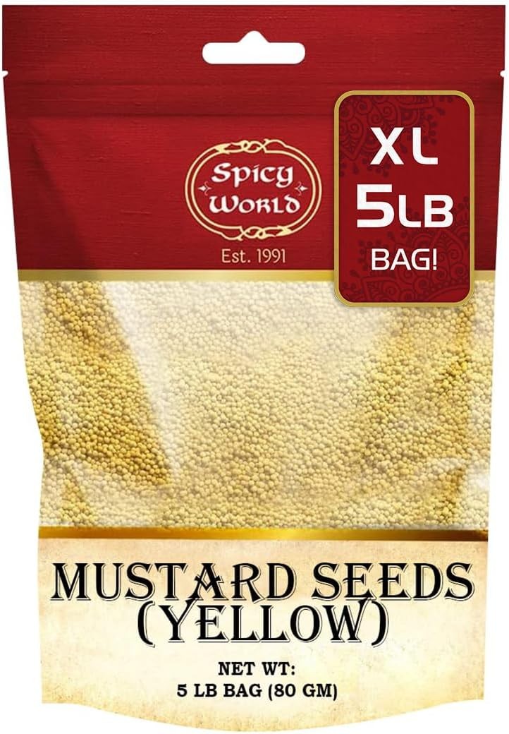 Yellow Mustard Seeds Bulk, 5-Pounds