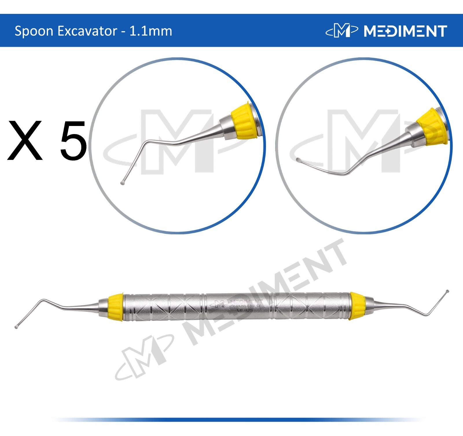 New 5 X DENTAL SPOON EXCAVATOR RESTORATIVE INSTRUMENTS SPOON EXCAVATORS