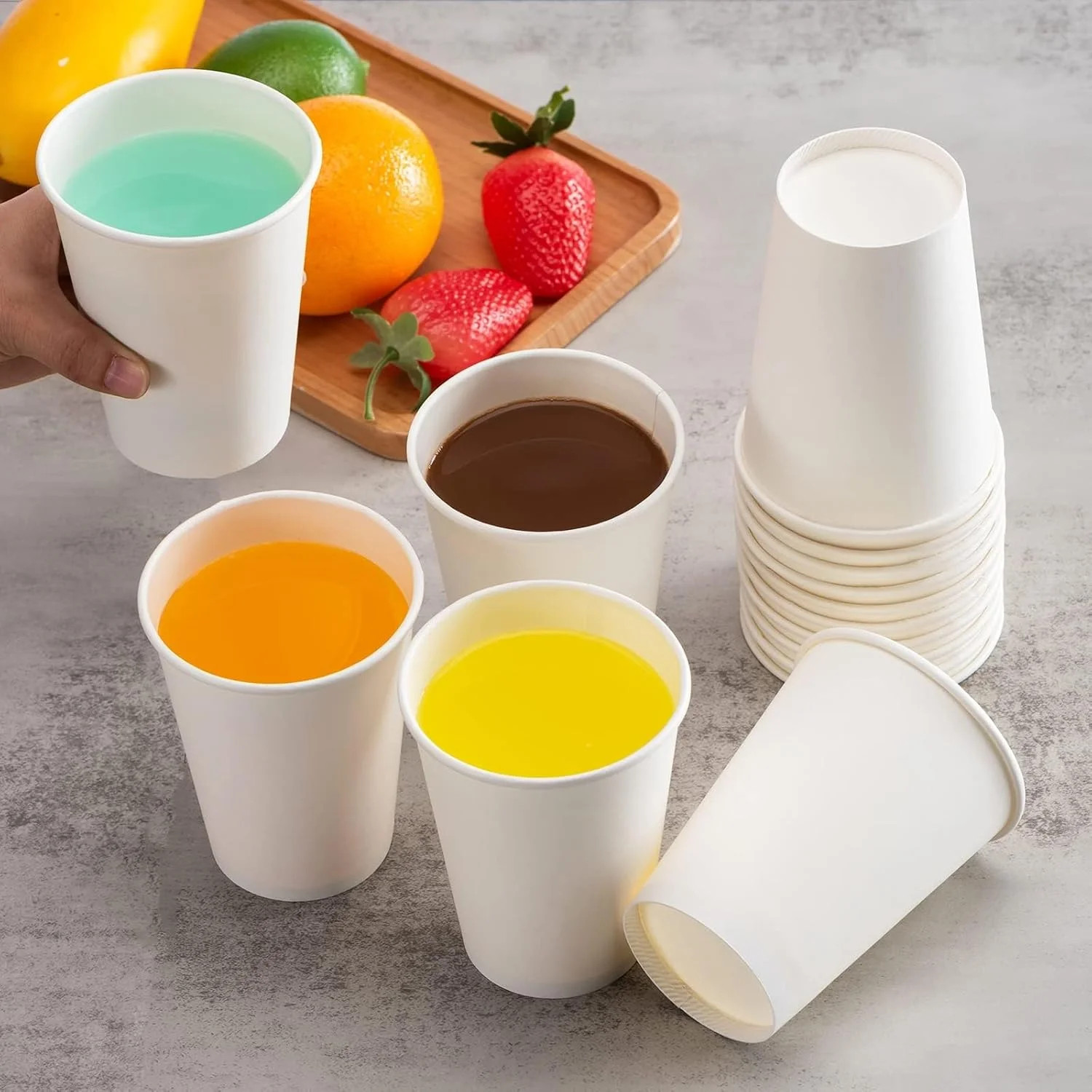 RACETOP Paper Coffee Cups 12 oz 300 pack, Paper Cups Disposable, Hot Coffee Cups