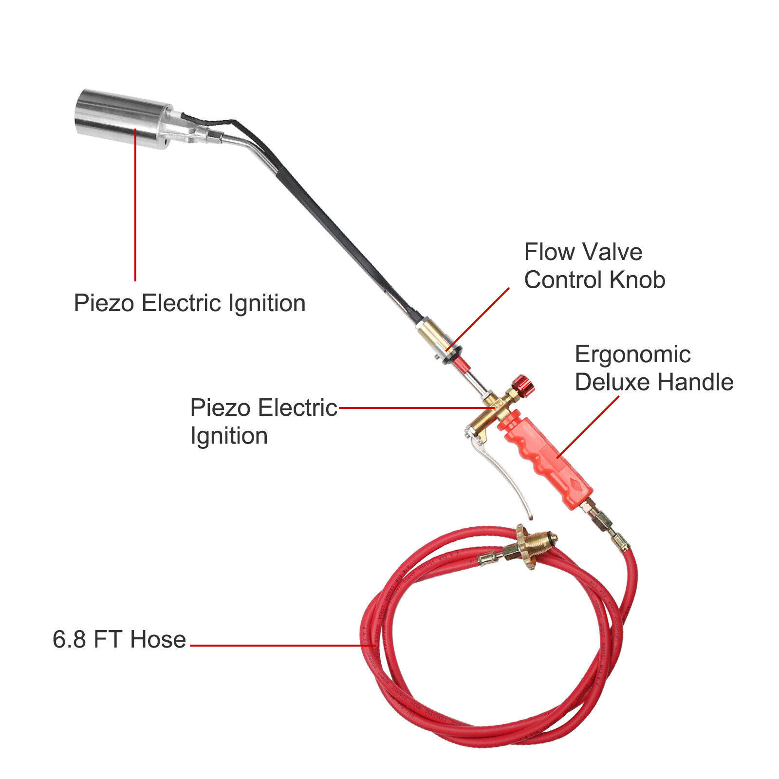 Portable Propane Weed Torch Fire Starter Ice Melter Burner Kit with 79″ Hose