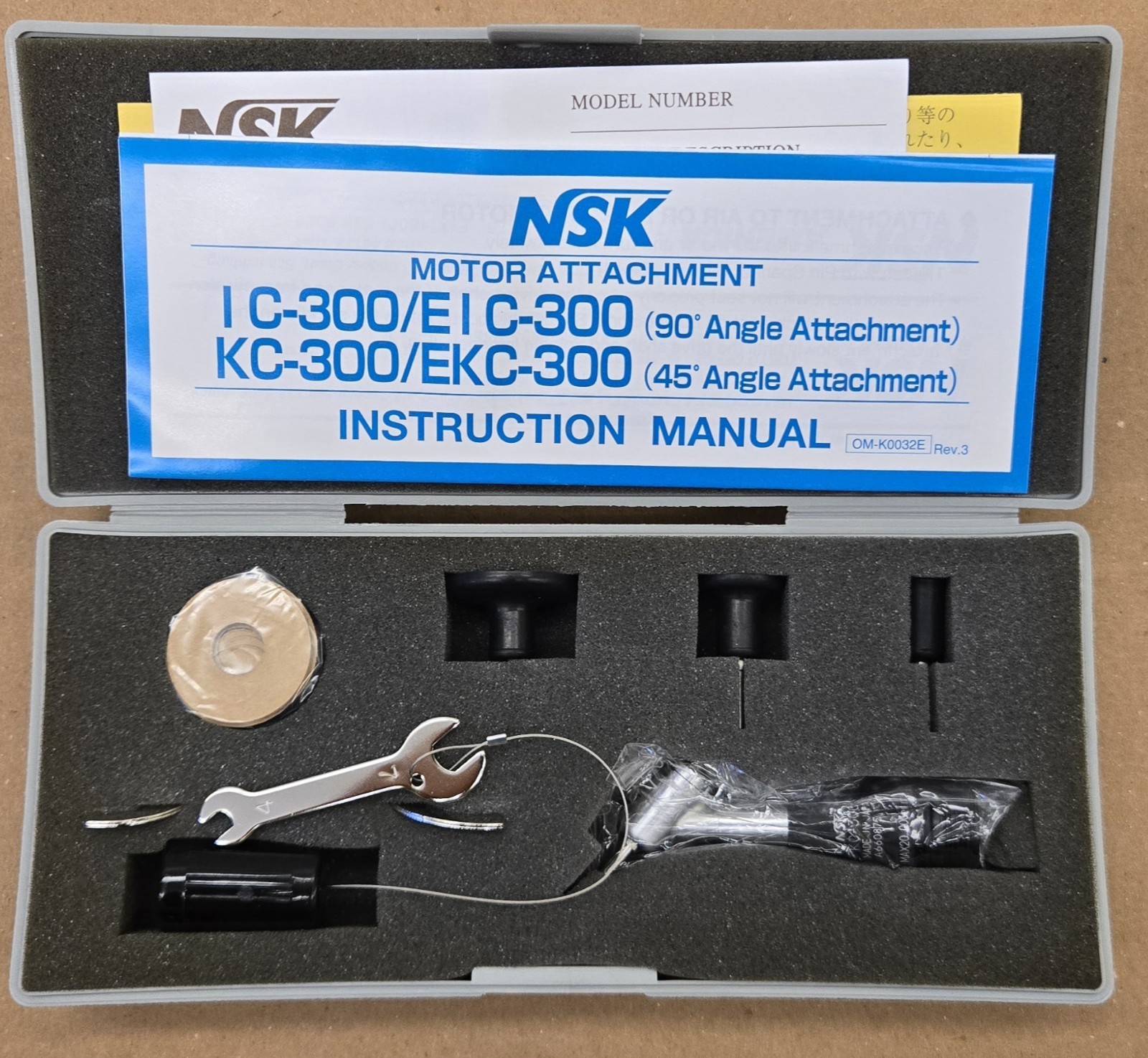 NSK Nakanishi KC-300 45° Degree Angle Attachment Direct Japan Silver 12.8×61.9mm