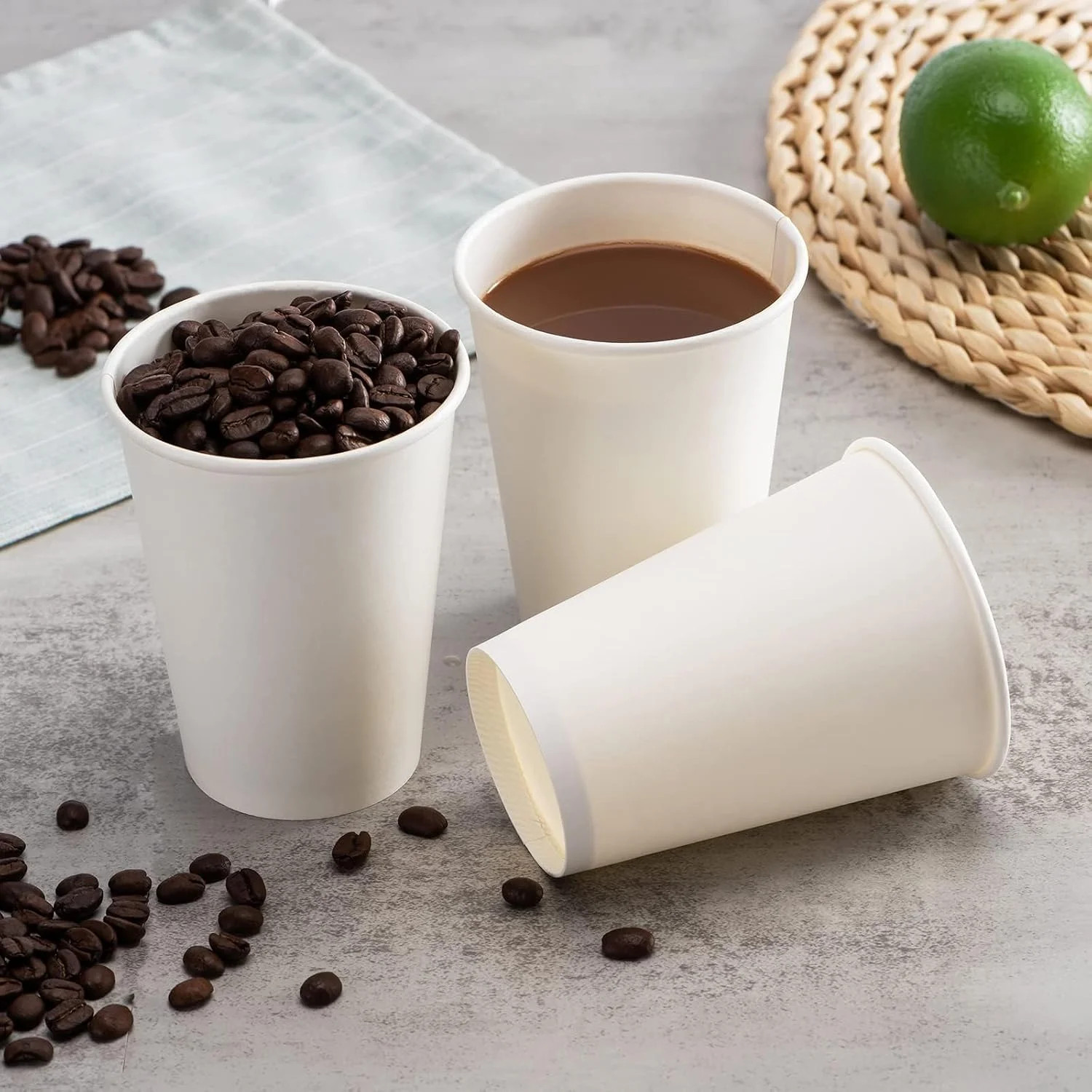 RACETOP Paper Coffee Cups 12 oz 300 pack, Paper Cups Disposable, Hot Coffee Cups