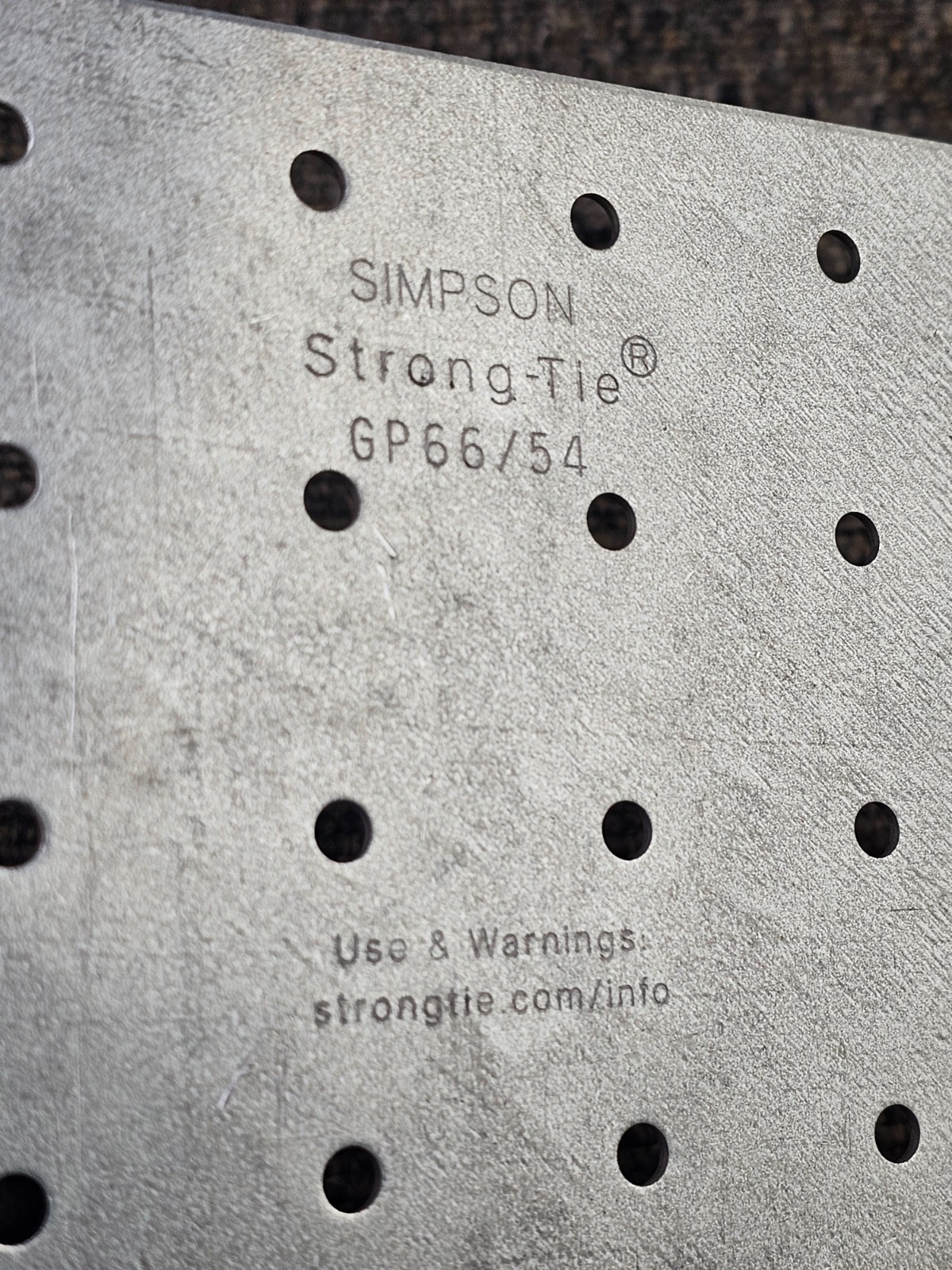 (QTY 4) Simpson Strong-Tie GP66/54 6″ x 6″ Gusset Plates 16-Gauge Carbon Steel