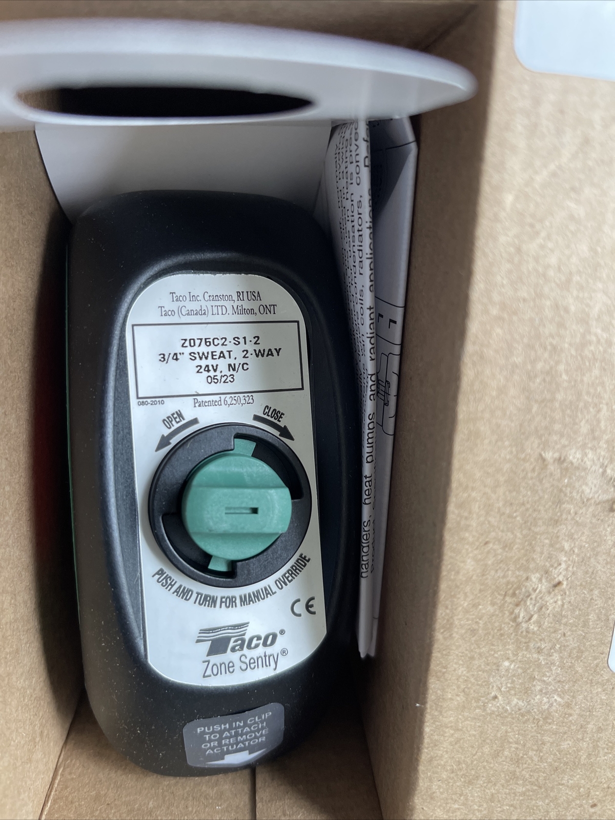 Taco Z075C2-s1-2Valve,2 Way,Nc,3/4 In. In Box