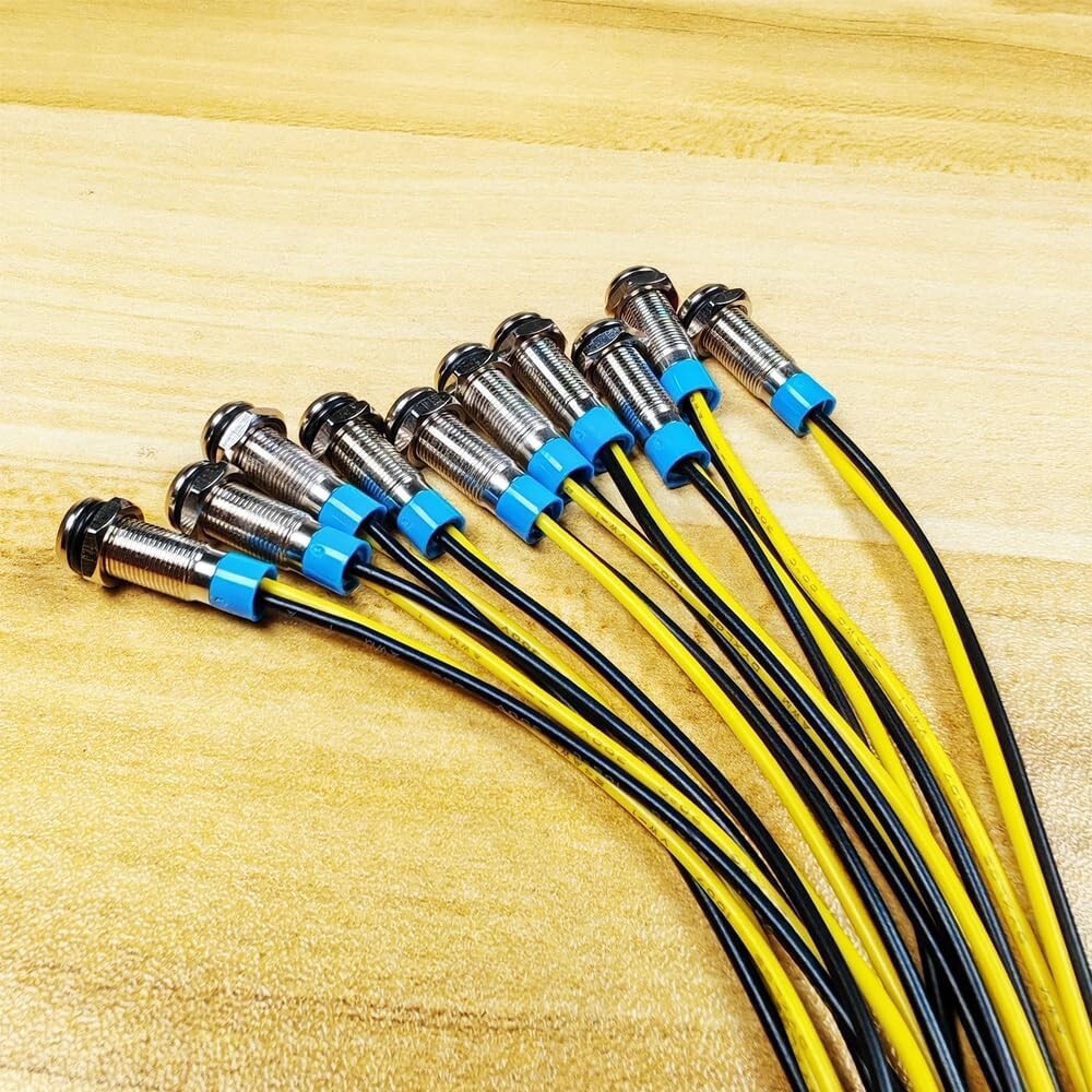 LED Metal Indicator Light 110V-220VAC Waterproof Signal 6mm Lamp (Blue)- 10 pcs