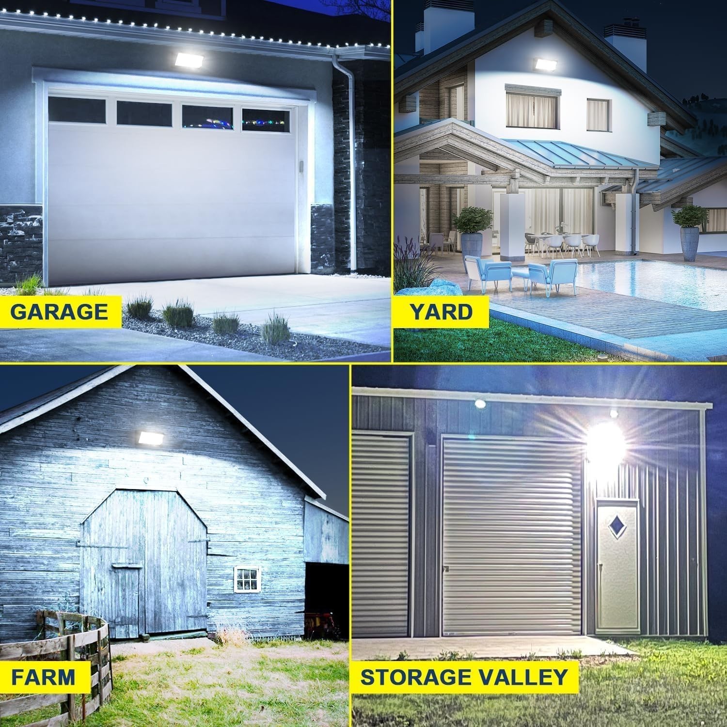 120W LED Wall 6Pack Light Security Warehouse Parking Lot Lights Commercial Grade