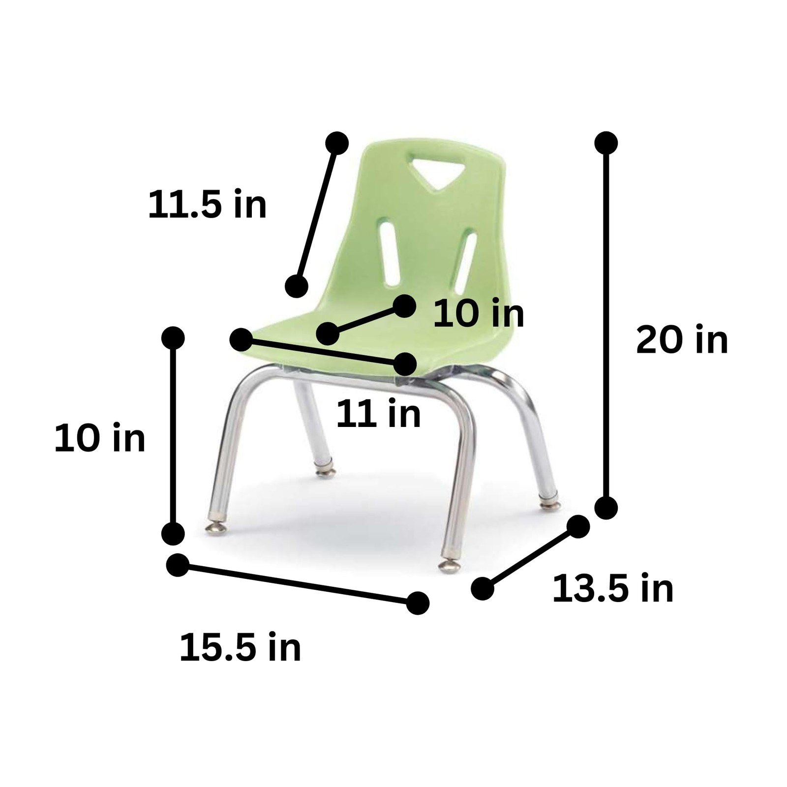 Berries Jonti-Craft 8140JC6130 Chairs with -Plated , 10″ , Key Lime, Pack of 6