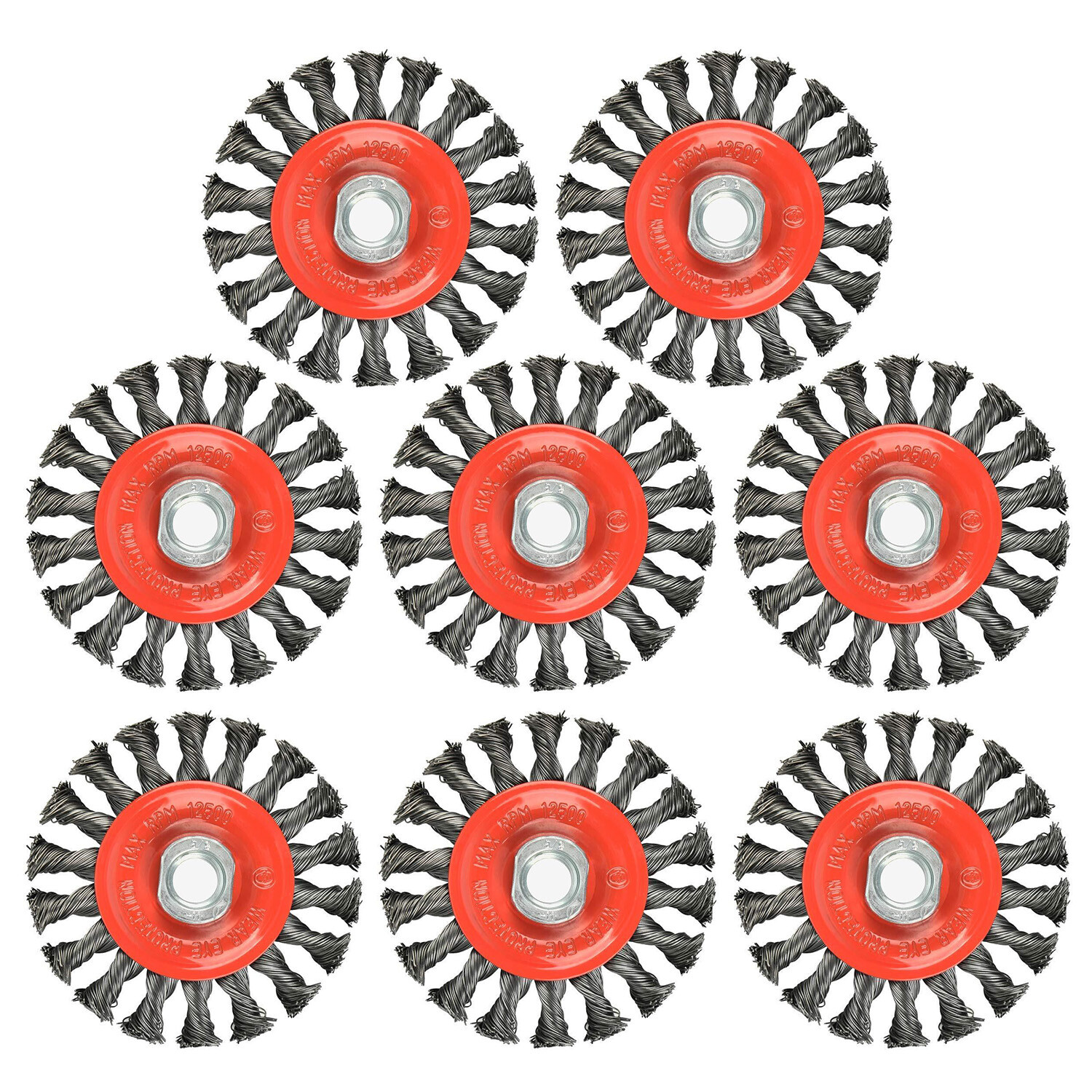 4 Inch Twist Knotted Wire Wheel Brush for Grinders, 5/8″-11 U