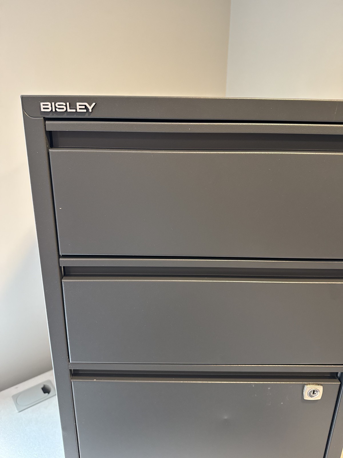 NEW! Bisley 3-Drawer Flush Front File Cabinet – Anthracite **REDUCED PRICE**