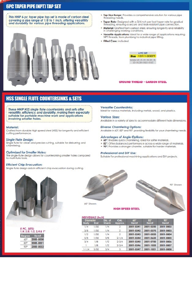 1″ SINGLE FLUTE 90 DEGREE HIGH SPEED STEEL COUNTERSINK (2001-0807)