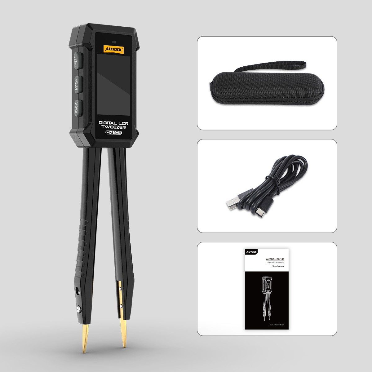 Digital Smart Tweezer LCR Meter SMD ESR Tester Capacitance Resistance Diode Test