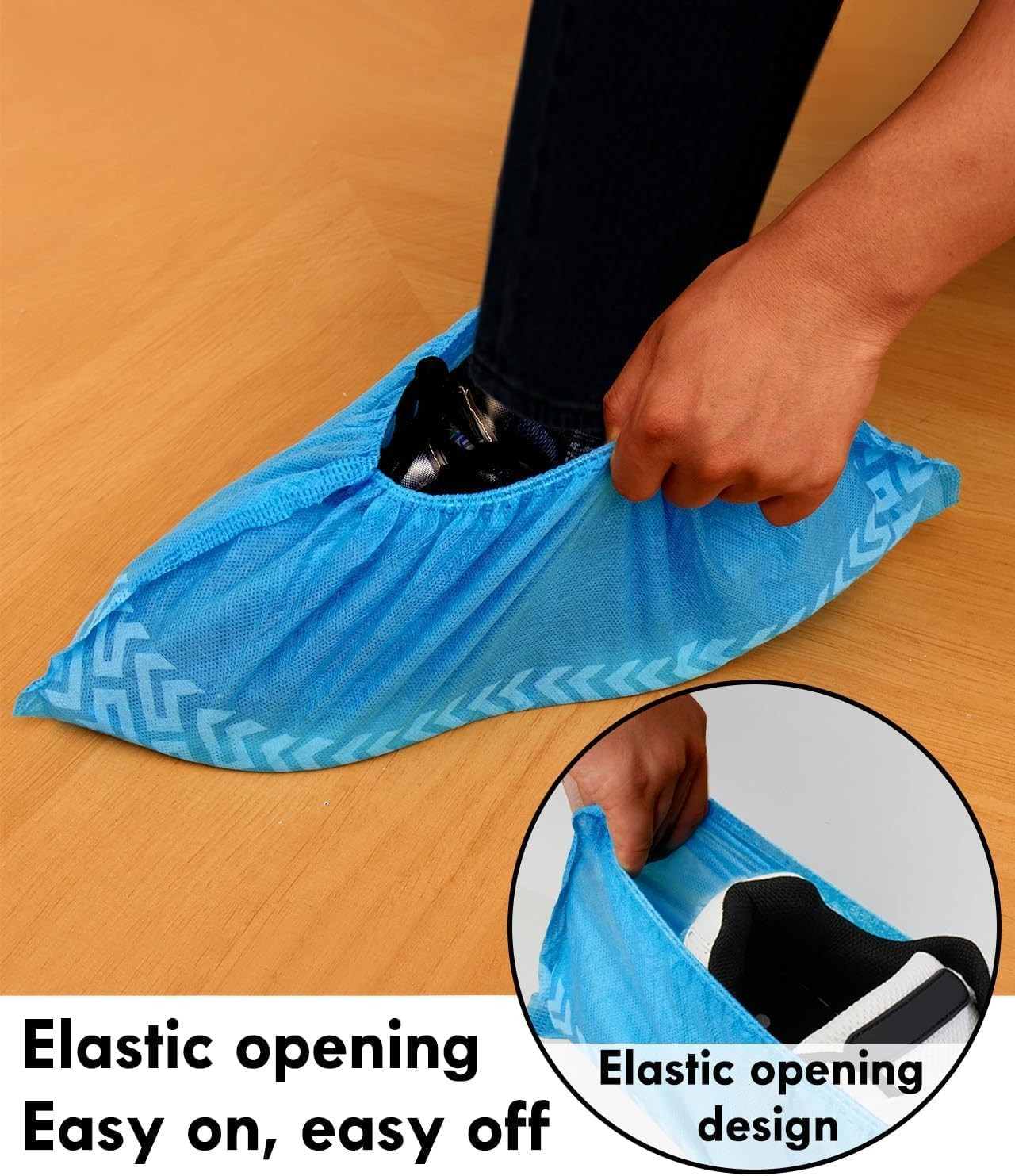 X-Large Disposable Non Slip Shoe Covers 50PCS Breathable Stretchable Foot Covers
