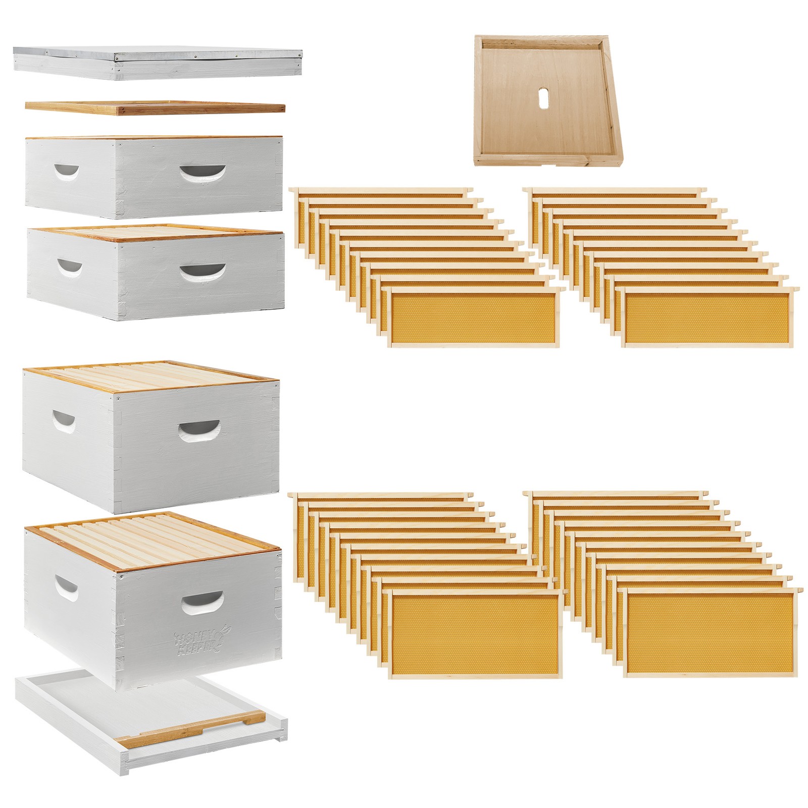 Beehive Kit Fully Assembled and Painted – 10 Frame Kit, 2 Deep, 2 Medium Supers