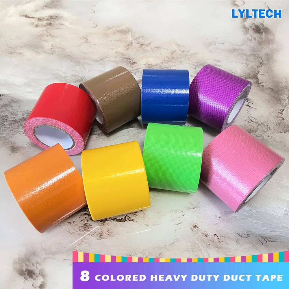 Rainbow Colored Duct Tape 8 Rolls,Colorful Duct Tape,Heavy Duty Rainbow Tape Col
