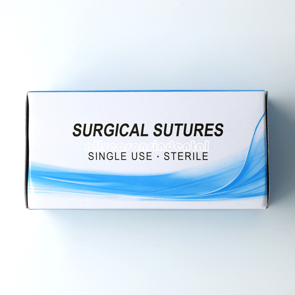 12 Pcs/Box Dental Surgical 3/0 Suture Silk Braided Non Absorbable Suture 75cm