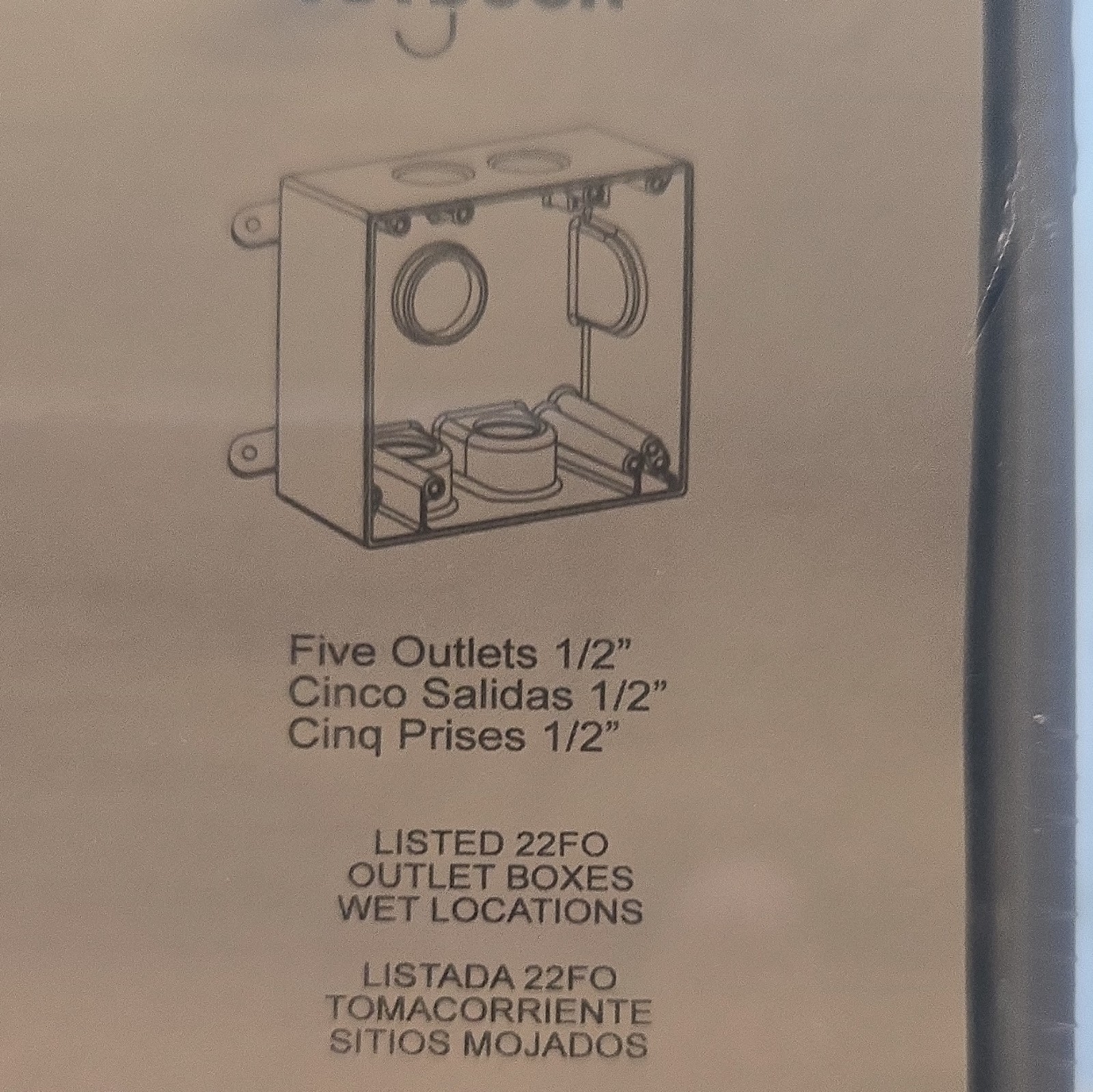 Bell 22FO 2-Gang Weatherproof Metal Outdoor Outlet Box, Gray, 1/2 in