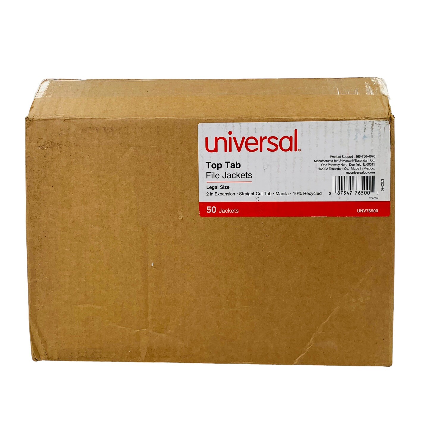 50 Count Universal Top Tab Legal Size File Jackets 2″Exp Straight-Cut Tab Manila