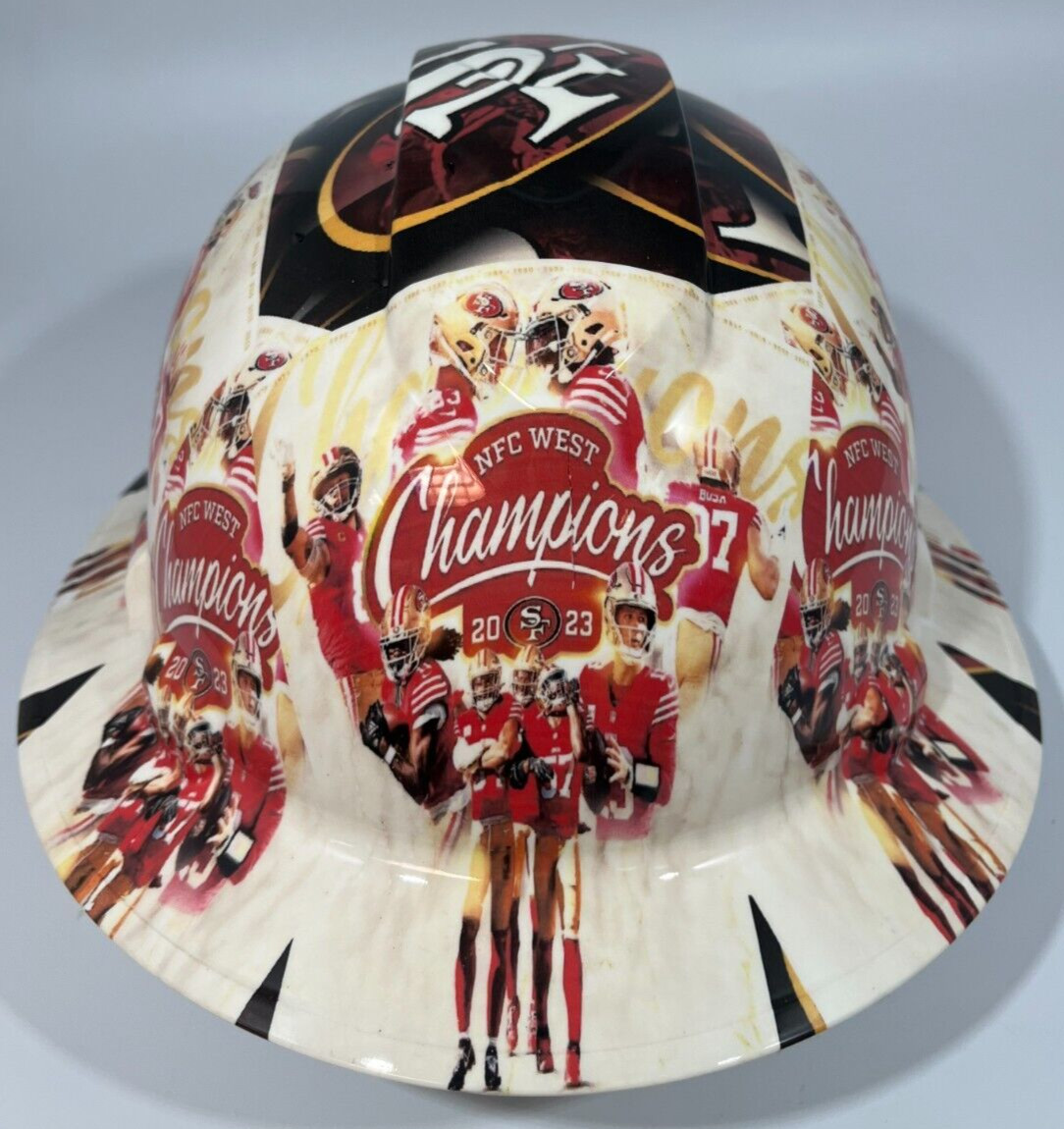 New Full Brim Hard Hat Custom Hydro Dipped SAN FRANCISCO 49ERS NFC WEST CHAMPS