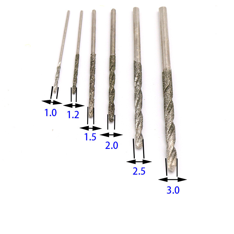 Diamond Coated Twist Drill Bits 0.8mm 1mm 1.2mm 1.5mm 2mm 2.5mm 3mm 3.5mm 4mm
