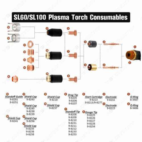 10/40Pcs Electrode 9-8215 For Thermal Dynamics SL60 SL100 Plasma Cutting Torch
