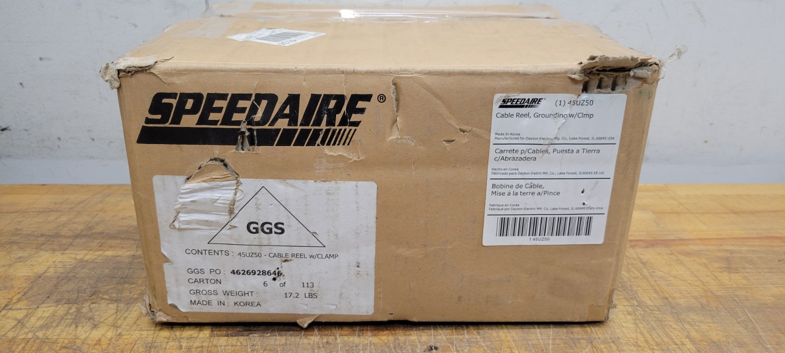 Speedaire Industrial Hose Reel With Clamp, 45UZ50 – NEW OPEN BOX