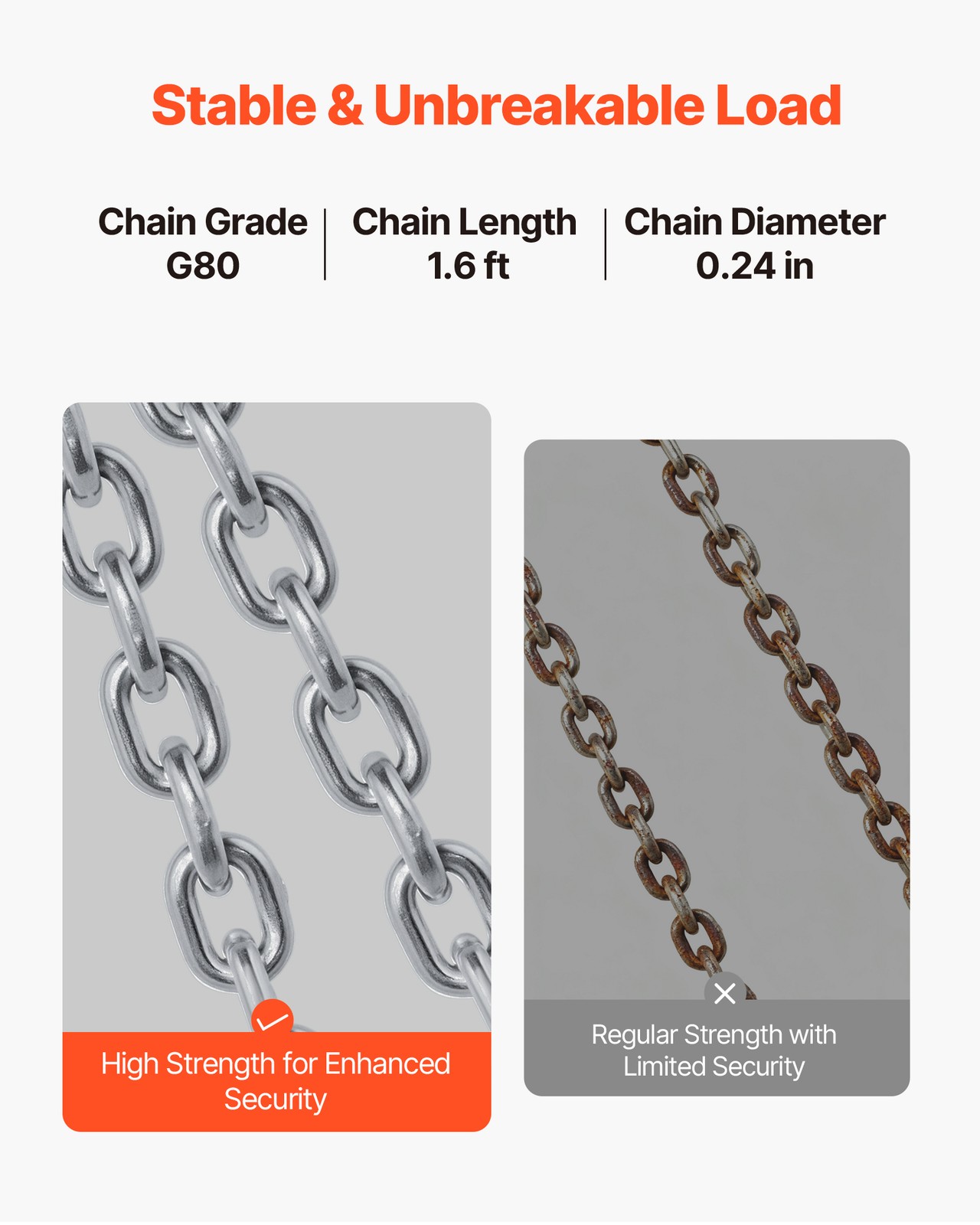 VEVOR Chain Drum Lifter with Thickened Hook 2000LB Capacity Drum Lifting Chain