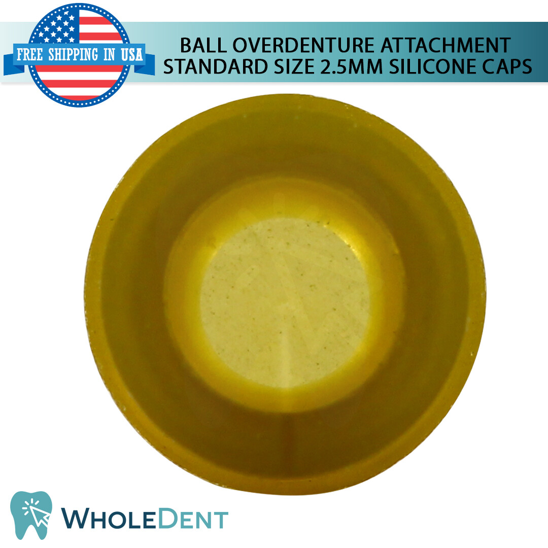 10x Resilient Silicone Cap Ø2.5mm Ball Attachment Housing Dental Overdenture