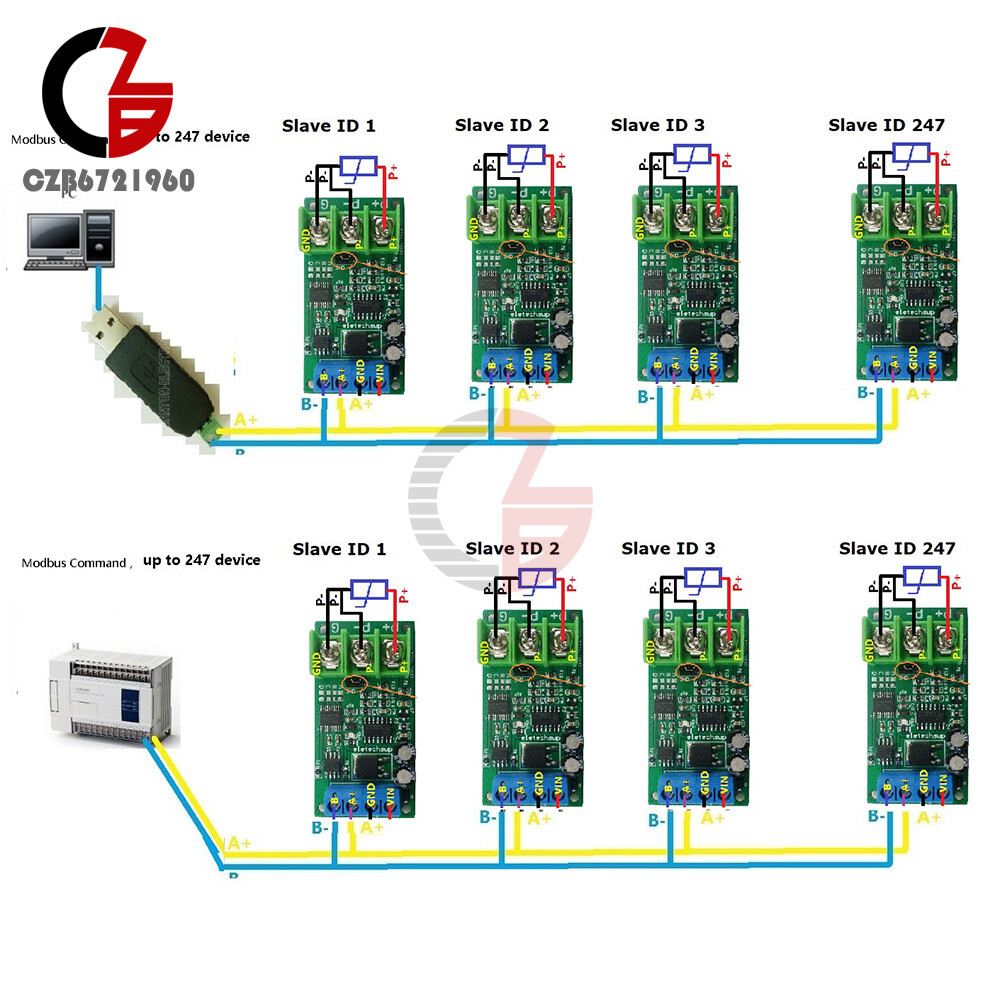DC 8-25V PT100 RTD Converter RS485 Modbus Rtu Temperature Sensor Module