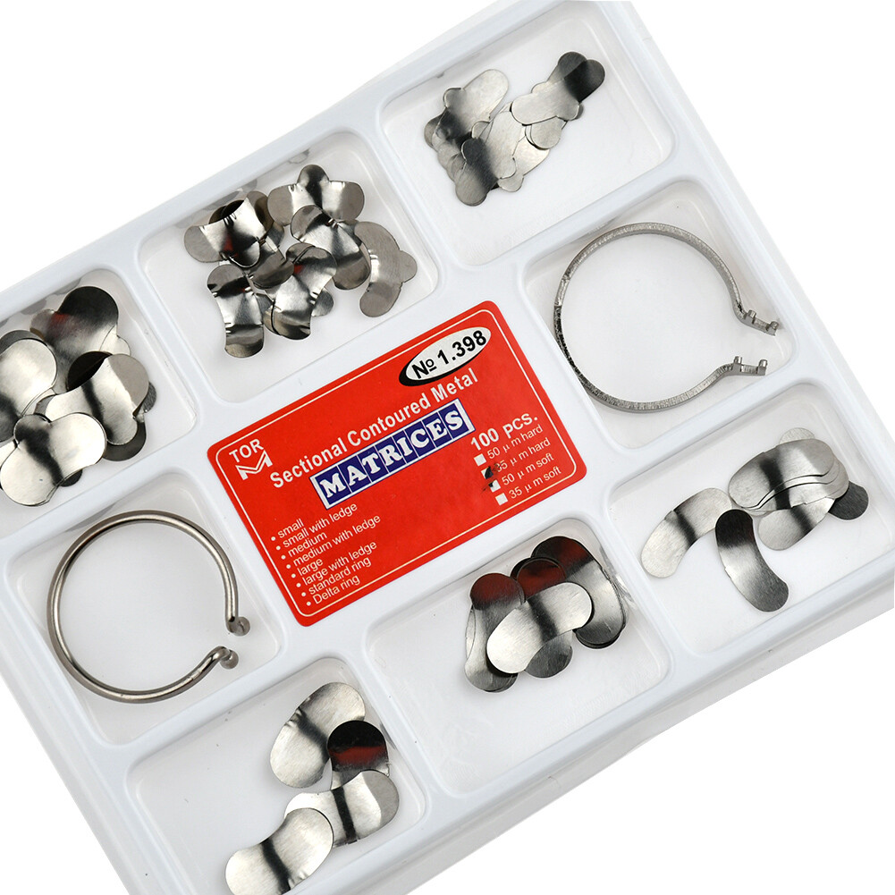Dental Sectional Contoured Matrices Matrix Ring Clamp Wedges springclip TOR VM