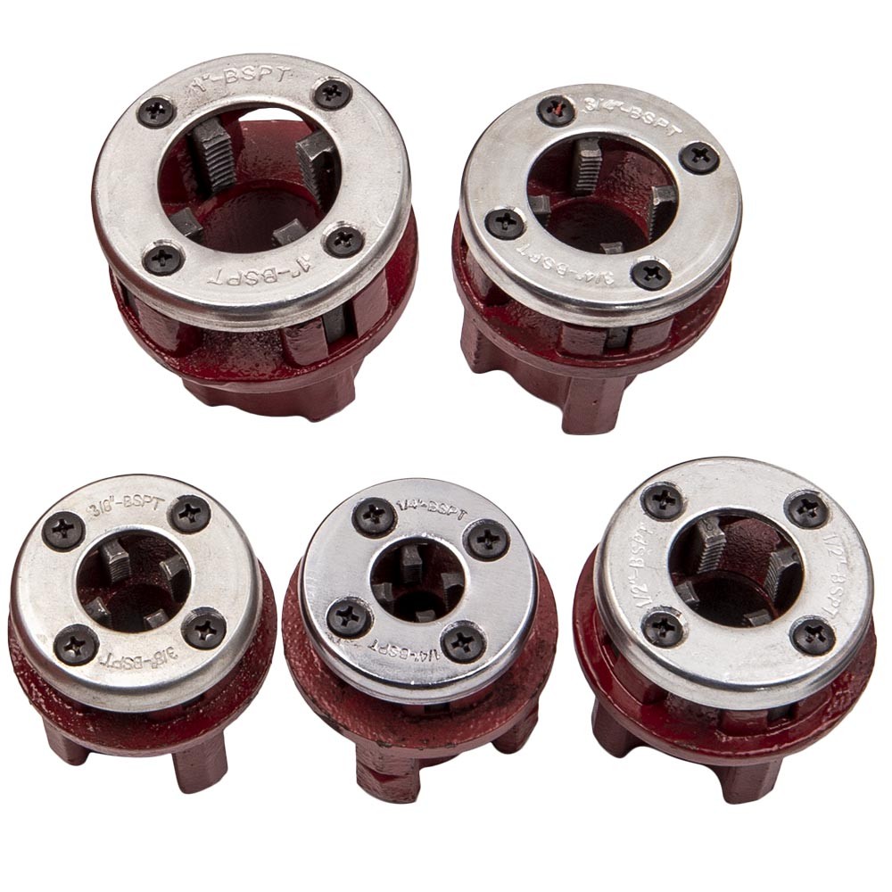 Ratchet Pipe Threader Kit Die Bar Head Handle Tool Set 1/4” 3/4” w/ 6 Dies