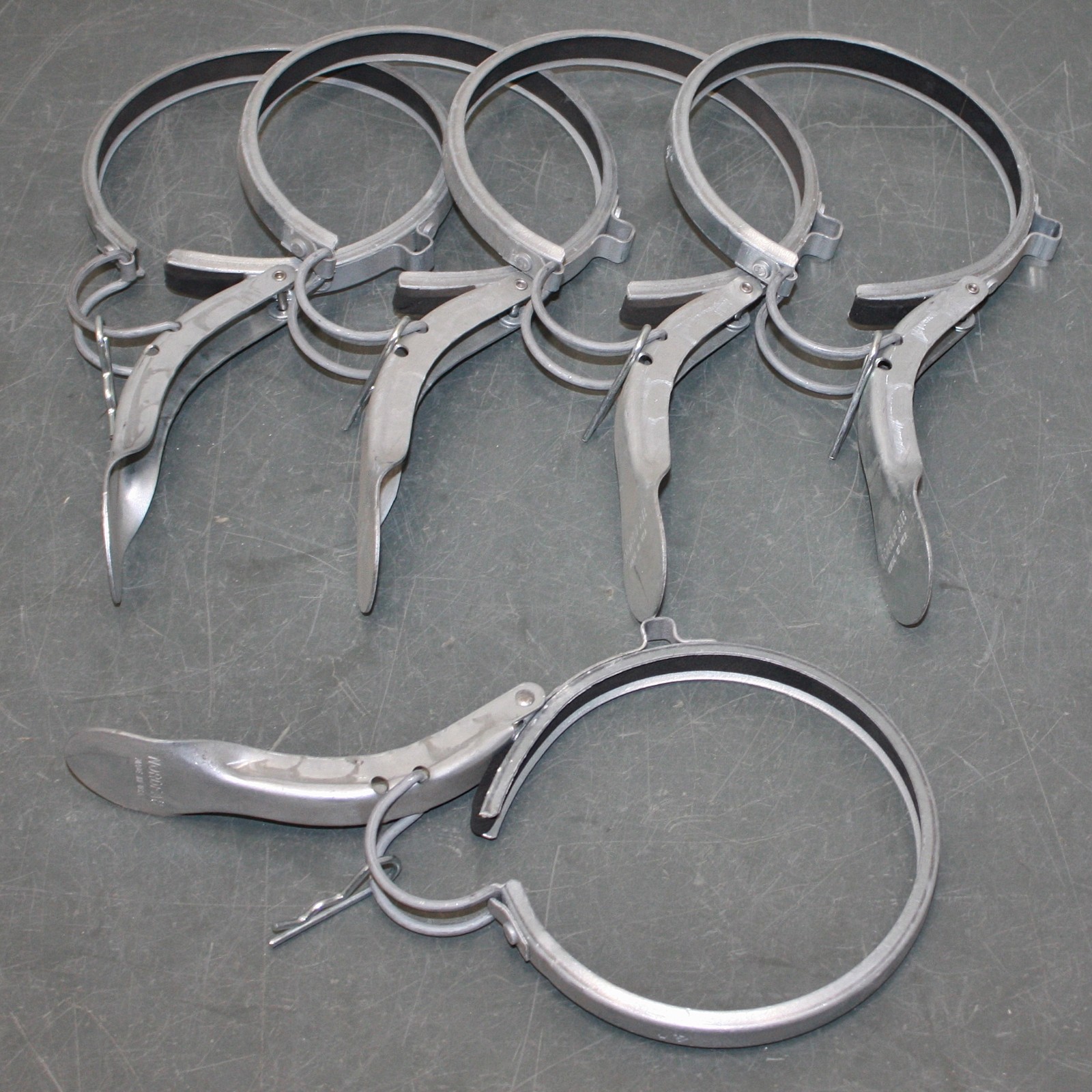 (5) Nordfab 4″ Duct Clamp 8010005523, Quick Release, Galvanized Steel, Nitrile