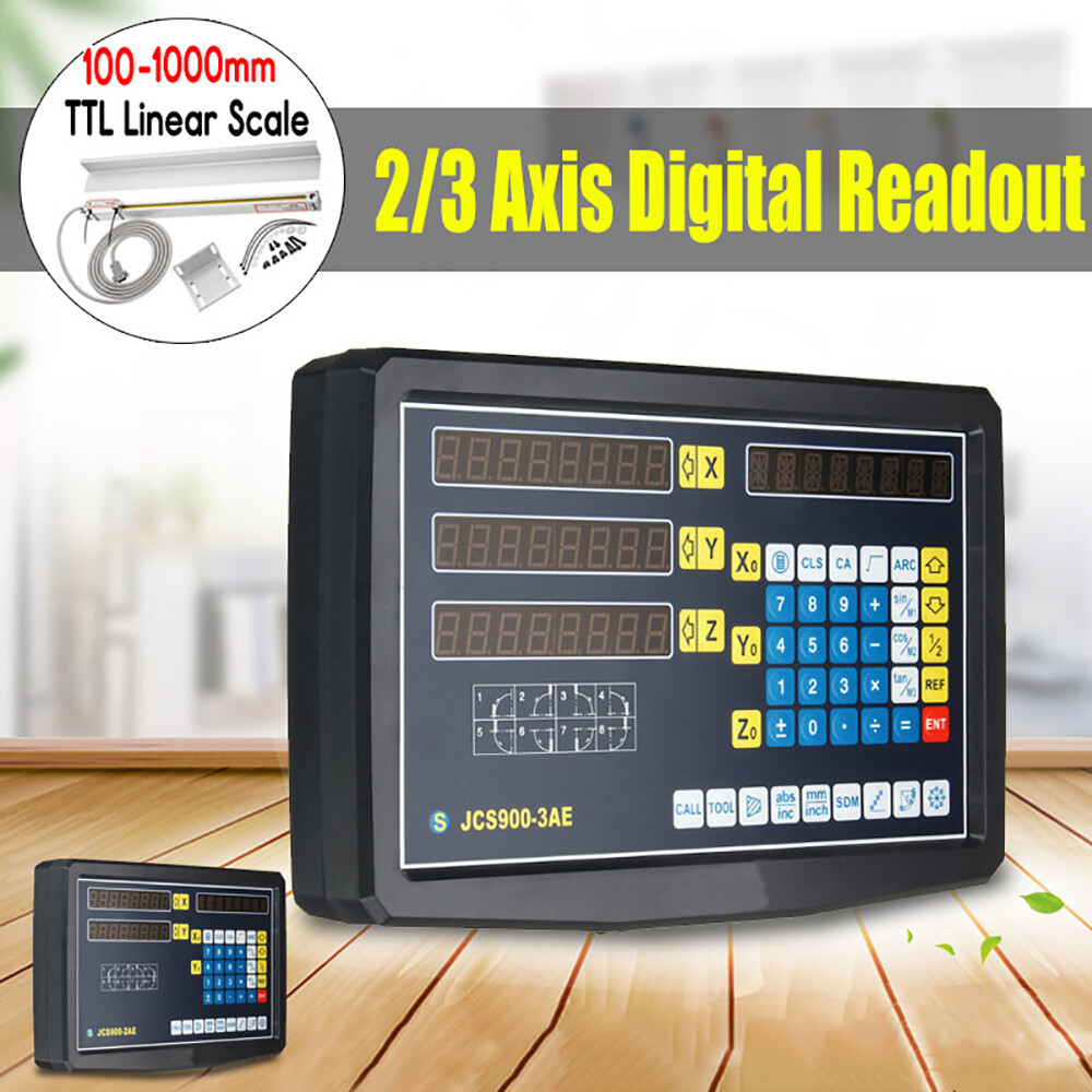 Linear Scale Digital Readout 2/3 Axis DRO Display Kit for Bridgeport Mill Lathe