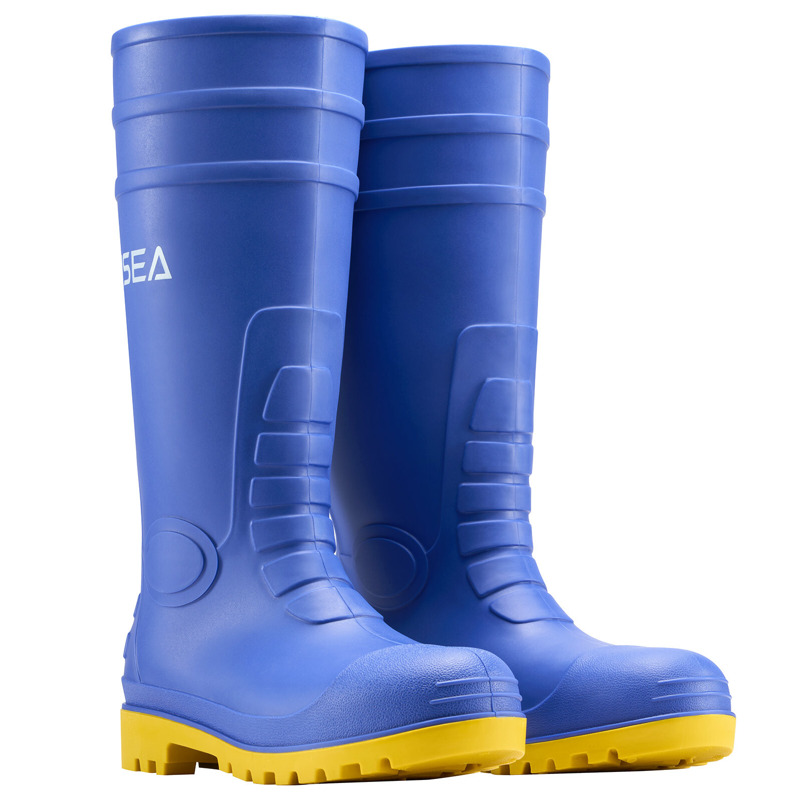 HISEA Men Steel Toe Rain Boots Waterproof Fishing Hunting Garden Mud Work Boots