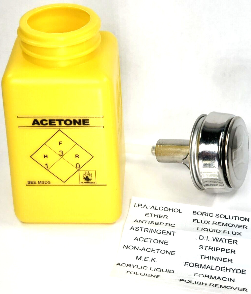 Menda 35277 Durastatic One-Touch Dispenser Yellow Bottle, 6oz Acetone Print